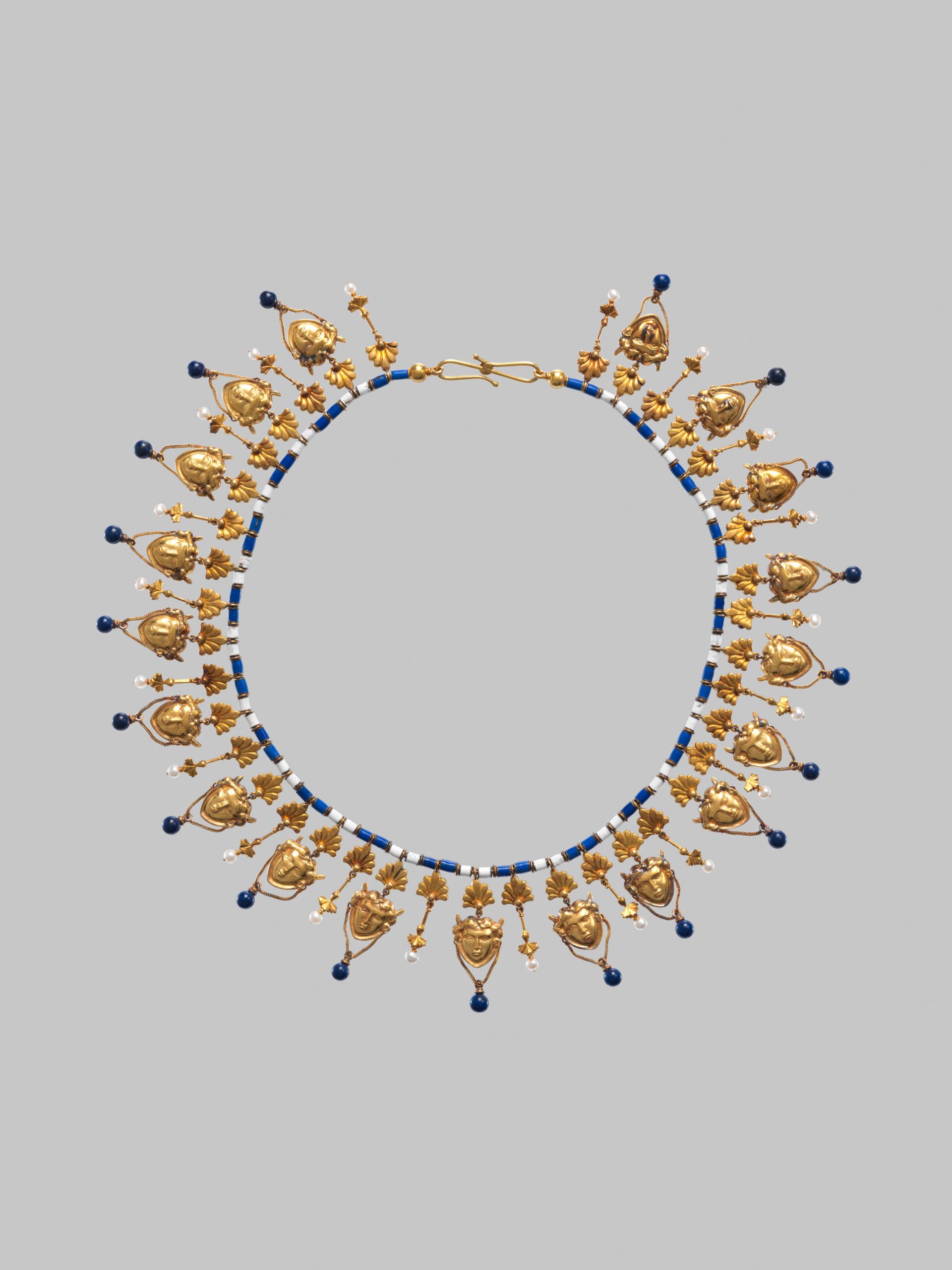 Egyptian Revival Lapis Lotus Necklace