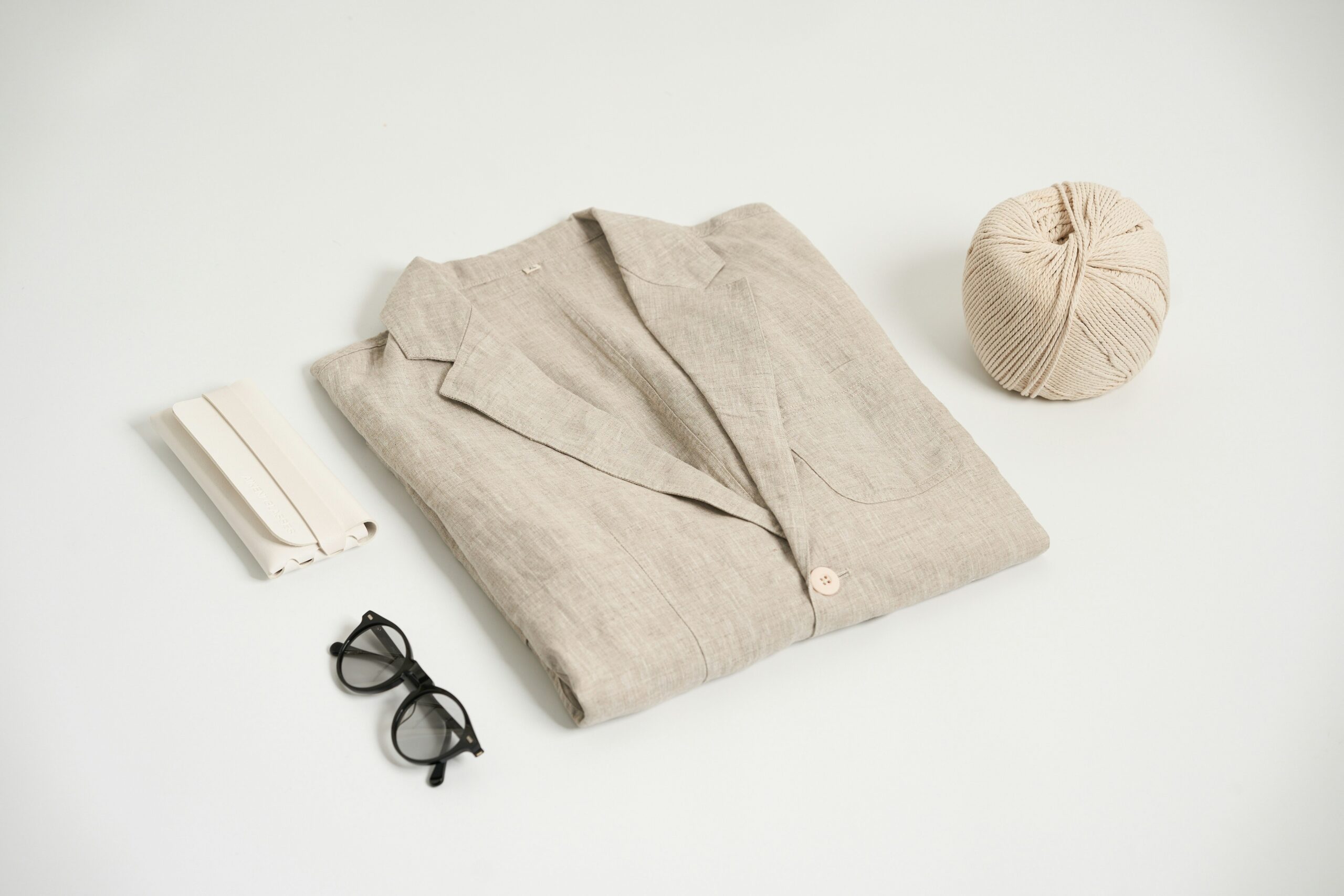 Luxury Linen Blazer Flat Lay