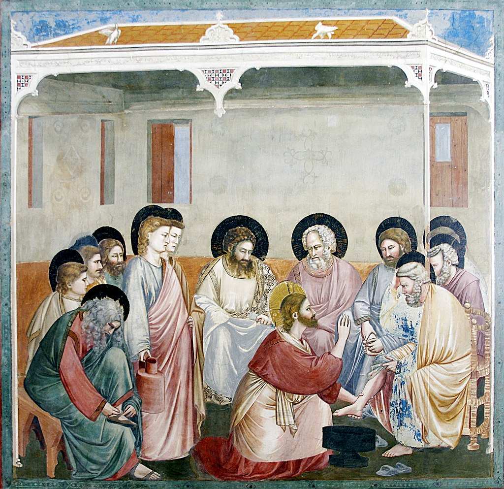 Giotto's fresco of the Washing of the Feet in the Scrovegni Chapel, Padua — an Easter tradition in art