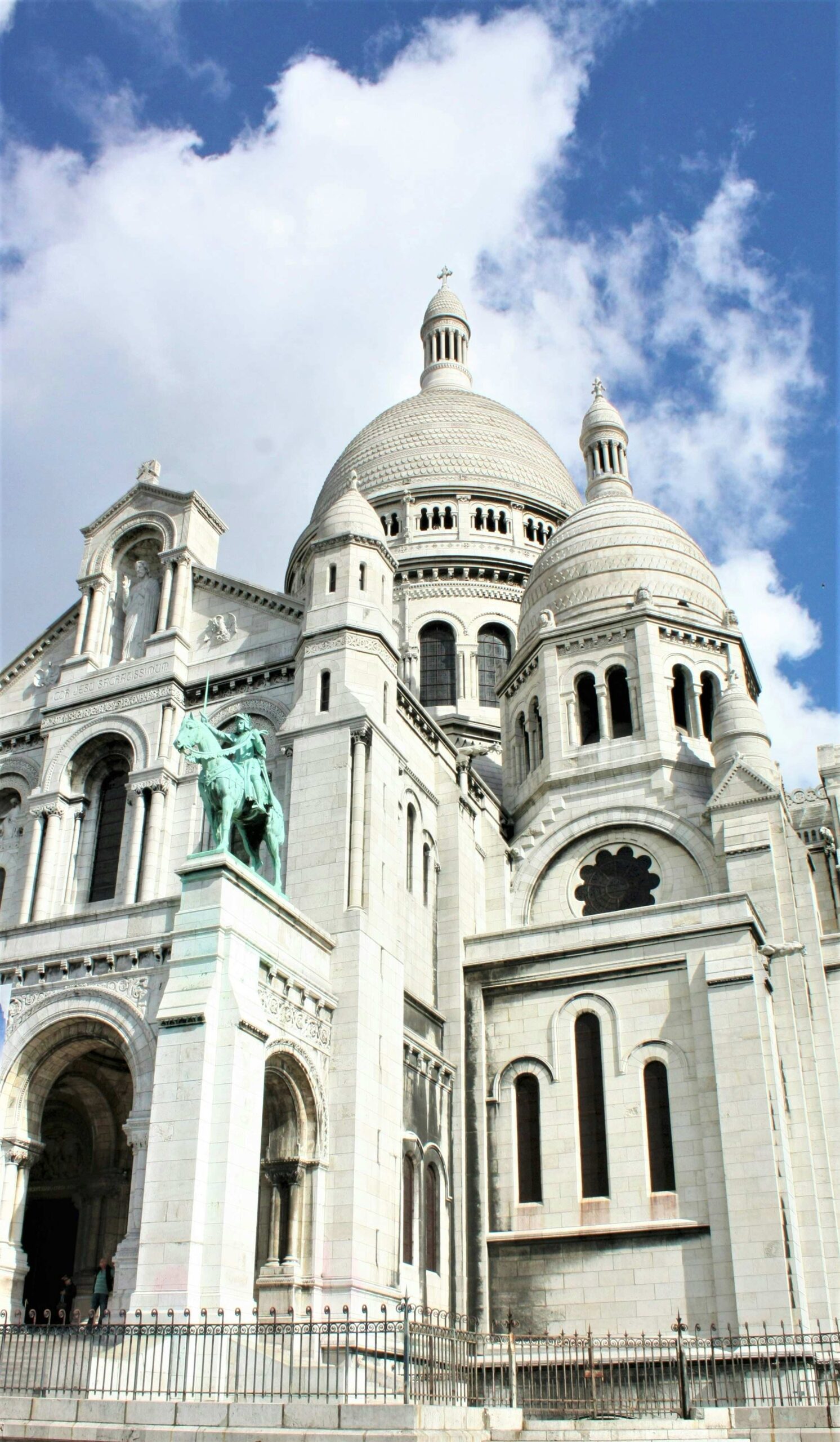 Sacré-Cœur Basilica on Montmartre with equestrian statue — a centrepiece of Parisian Easter tradition
